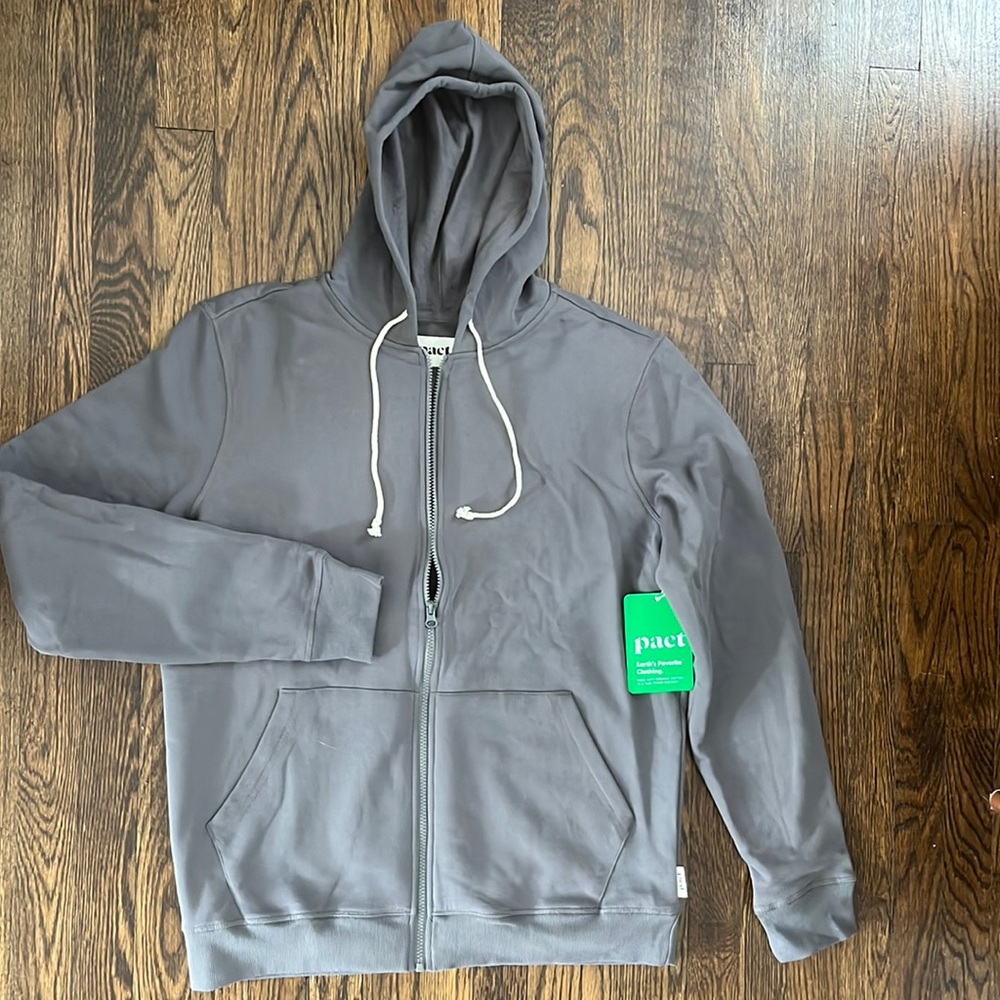 Pact Zip up Hoodie Size Large NWT